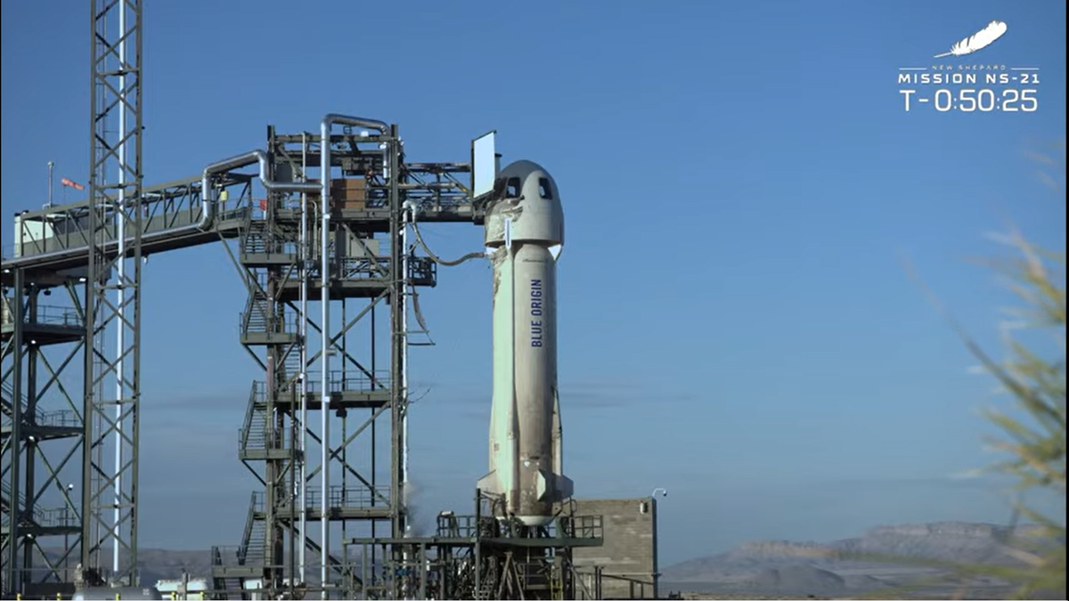 The NS-21 mission on the launch pad on June 4, 2022.