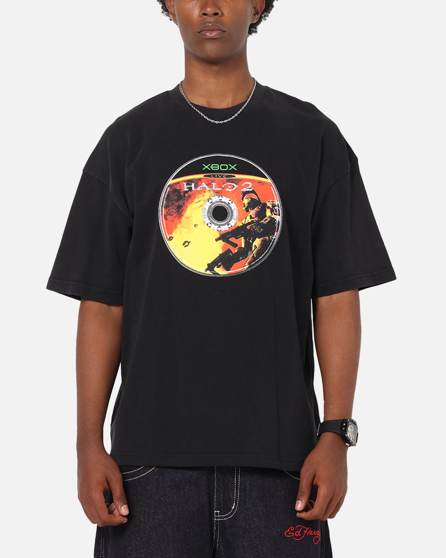 73studio X Halo Halo 2 Disc Vintage T-Shirt Off Black - Xs