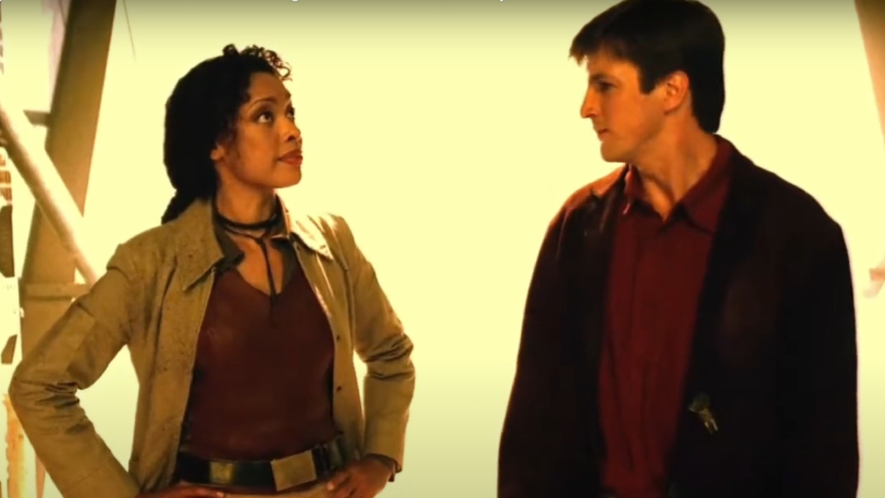 Gina Torres and Nathan Fillion on Firefly