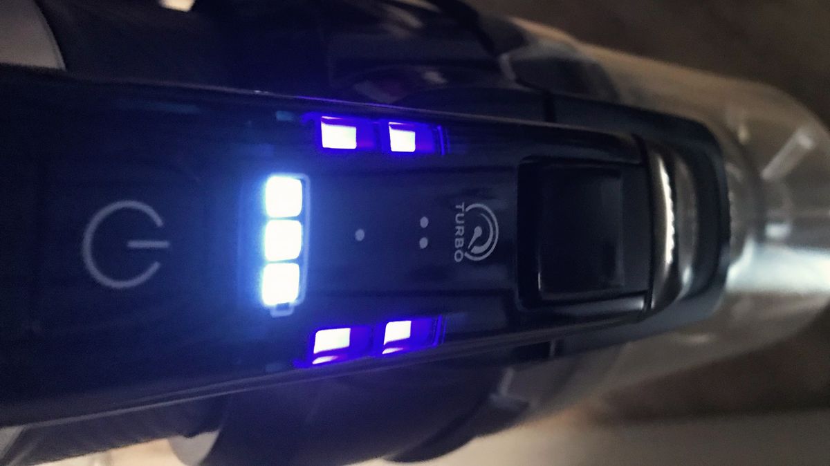 Bissell IconPet Turbo Cordless Stick Vacuum being tested in writer's home