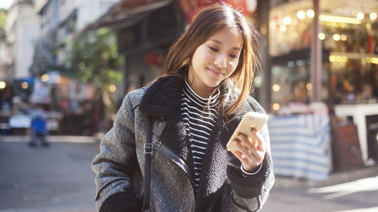 Girl looking at phone