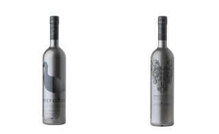 The bottle has been tinted in contrasting shades of grey – a marked departure from the light original