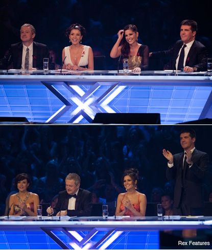 Louis Walsh, Dannii Minogue, Cheryl Cole and Simon Cowell Crop - Celebrity News - Marie Claire