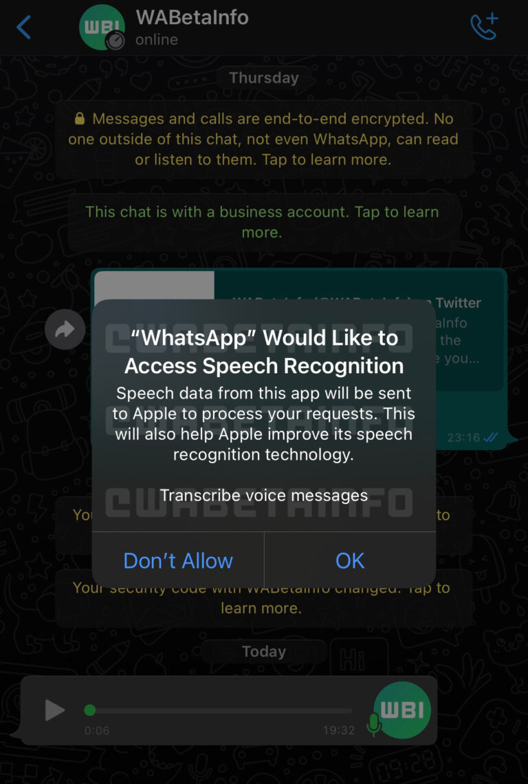 whatsapp voice note transcription