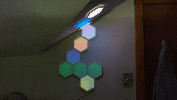 Govee Glide Hexa Light Panels alternating between colors