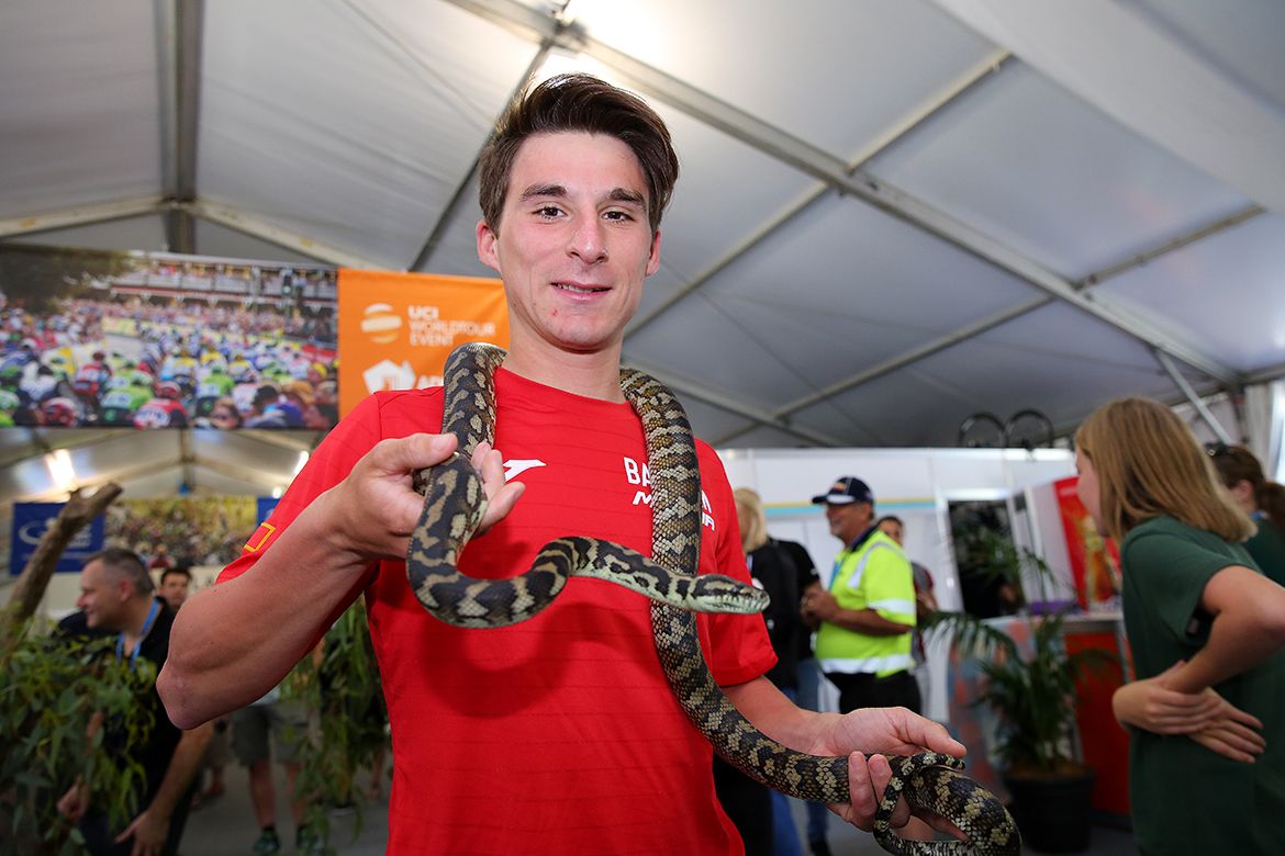 Niccolo Bonifazio shows off his new friend