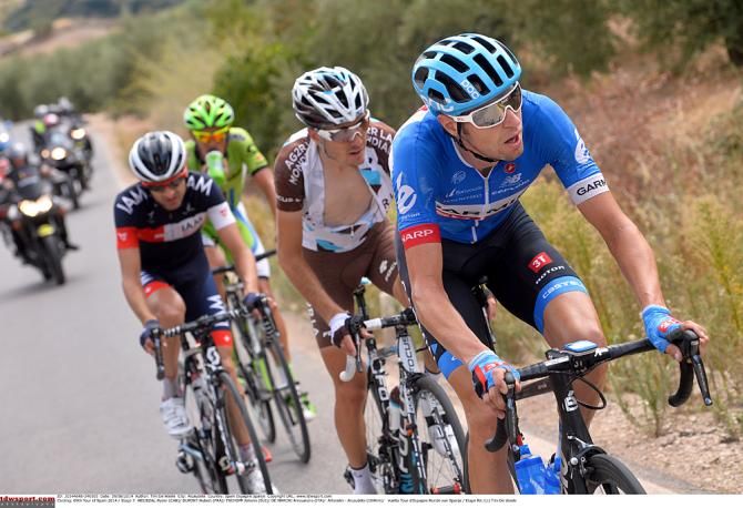 Ryder Hesjedal (Garmin-Sharp) leads the breakaway