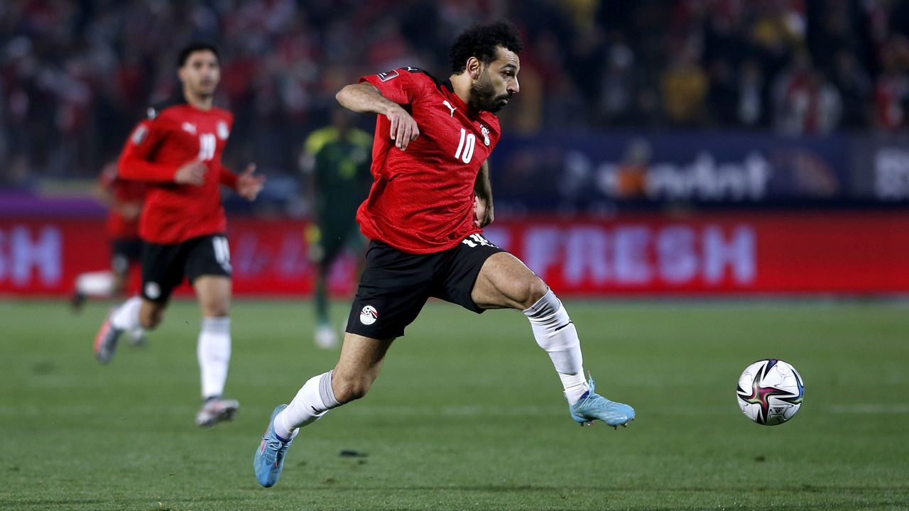 Mohamed Salah in action for Egypt