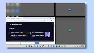 Screenshot showing how to split screen in Windows 11 - adjust size