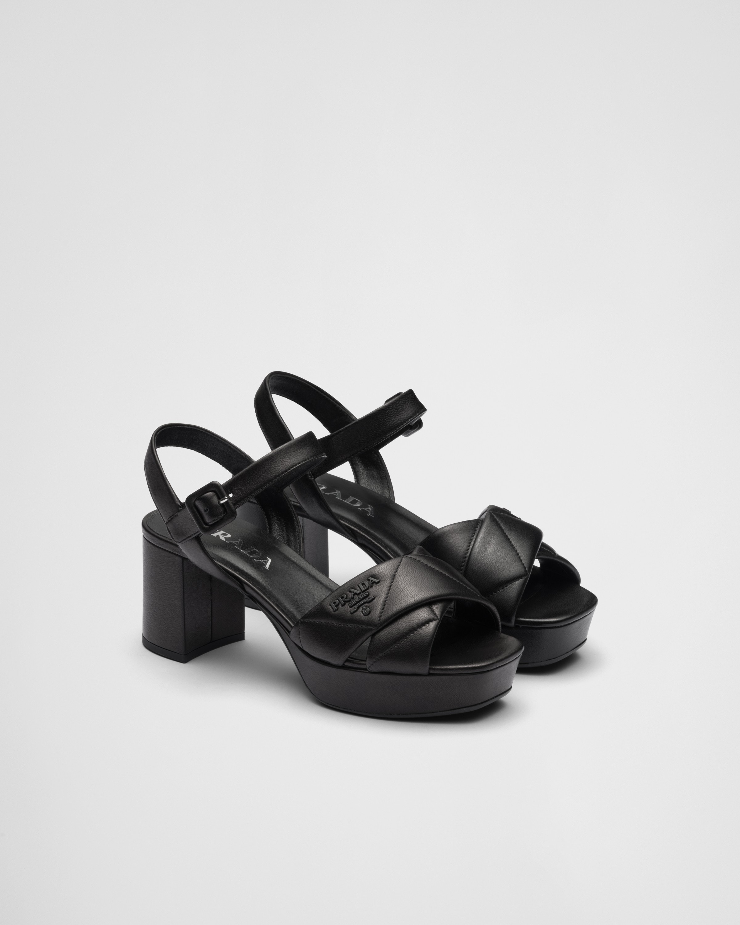 Quilted Nappa Leather Platform Sandals