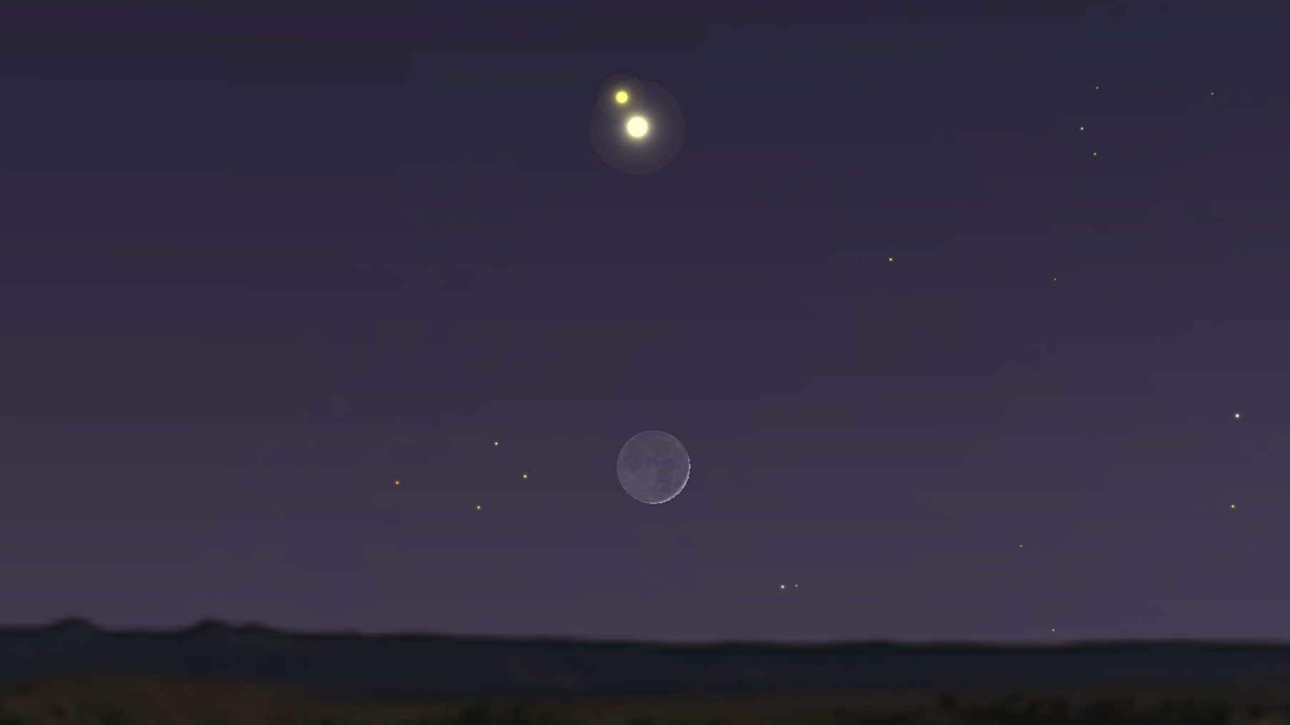 jupiter and saturn swing by the moon this week ahead of a great conjunction space