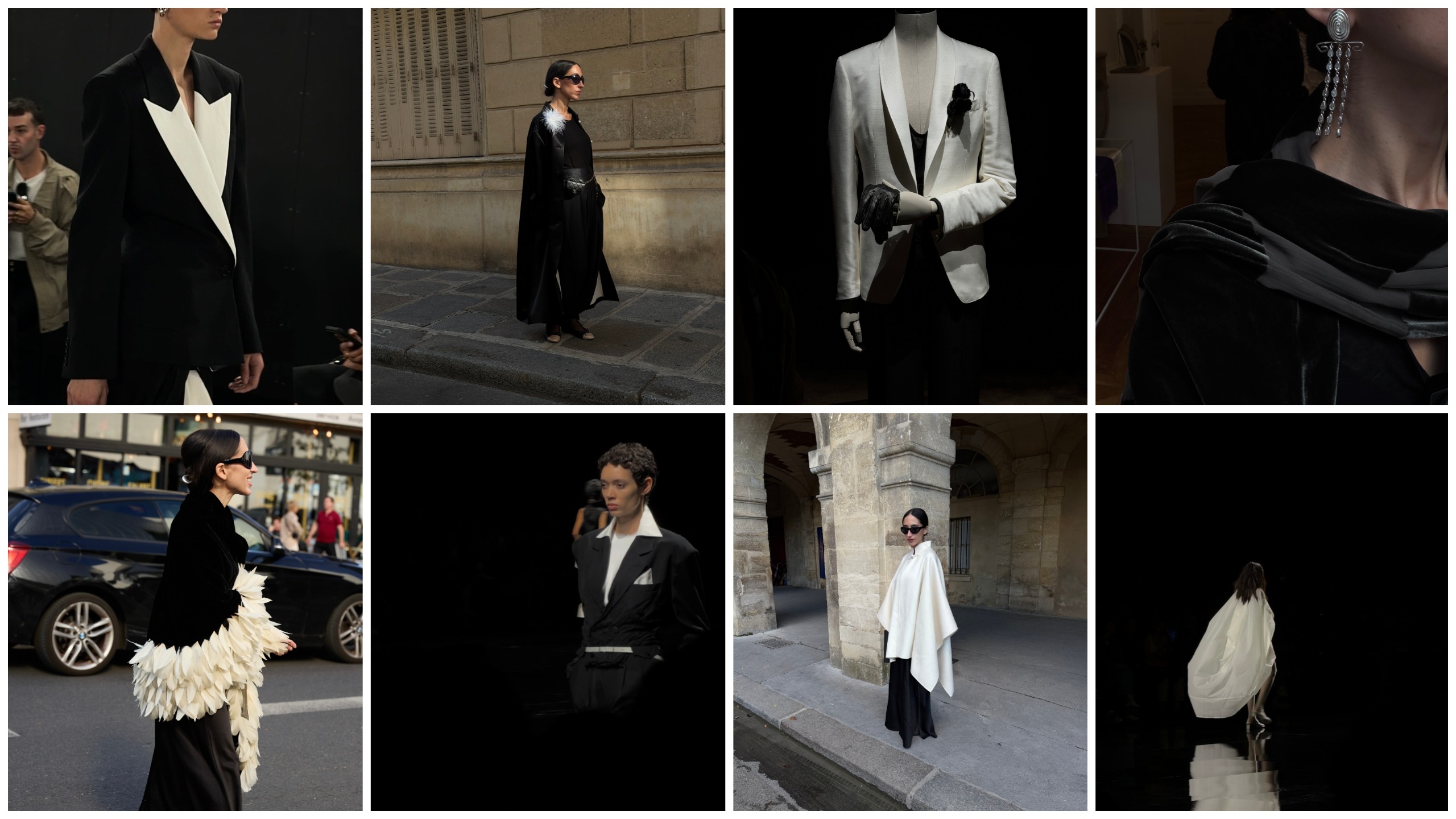 collage of spring opera trend on the spring 2027 runways 