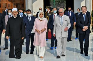 Grand Imam of al-Azhar mosque, Sheikh Ahmed Al-Tayeb, receives Britain's Prince Charles, Prince of Wales, and Camilla, Duchess of Cornwall