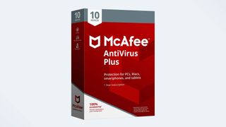 Box art for McAfee AntiVirus Plus, 2021 edition