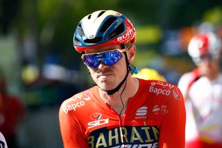 Rohan Dennis (Bahrain-Merida) waits for the start of stage 10 at the Tour de France