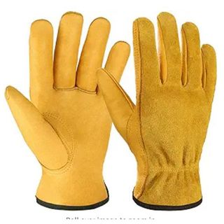 OZERO yellow leather work gloves