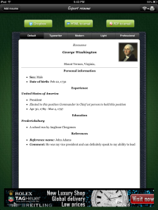 Class Tech Tips: iPad Project: Resume Builder