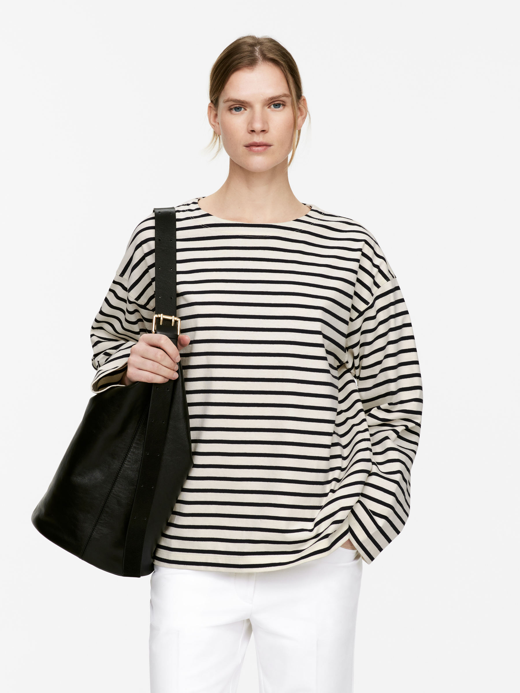 Long Sleeve T-Shirt - Dark Blue/White - Women - Arket GB