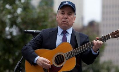 In a somber, acoustic rendition of his 1964 classic "The Sound of Silence," Paul Simon's performance Sunday at Ground Zero was one of the weekend's most emotional 9/11 tributes 