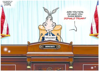 Political Cartoon U.S. Trump Impeachment Preview