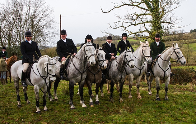 H&amp;amp;H hunting correspondent Rebecca Jordan (left) alongside Nick Cooper, Ian Pinkum, Richard Gibbs, Caz Morrison and Paul Redwood during a visit to the Taunton Vale Harriers last season
