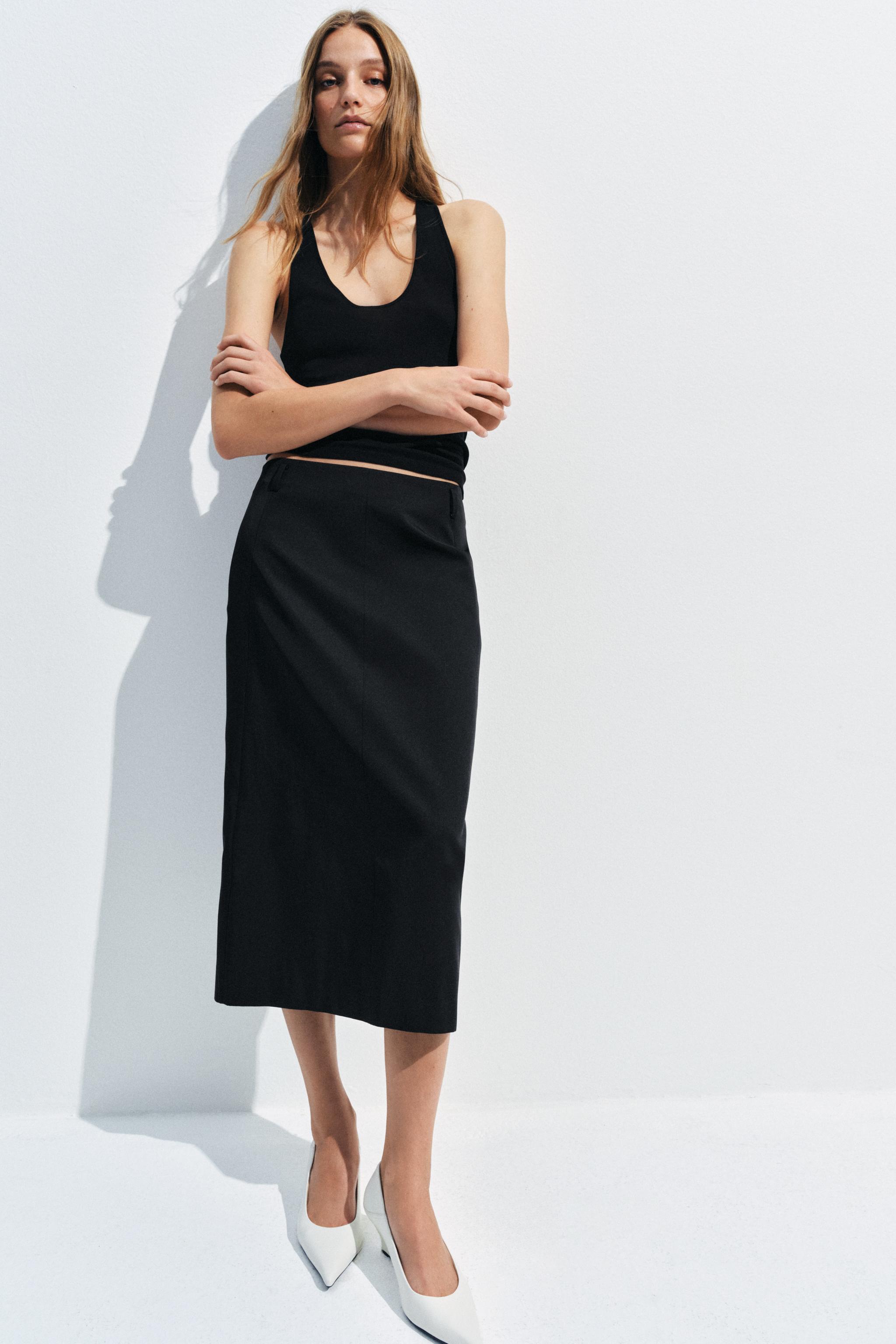 Zw Collection Midi Skirt With Slit
