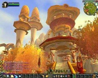 Majestic towers are part of the blood elf architecture.