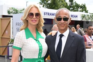 Amanda Cronin (left) and Andrew Ridgeley (right) at Wimbledon in 2022