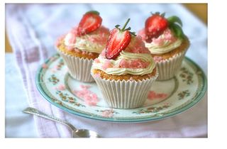 Strawberry basil cupcakes