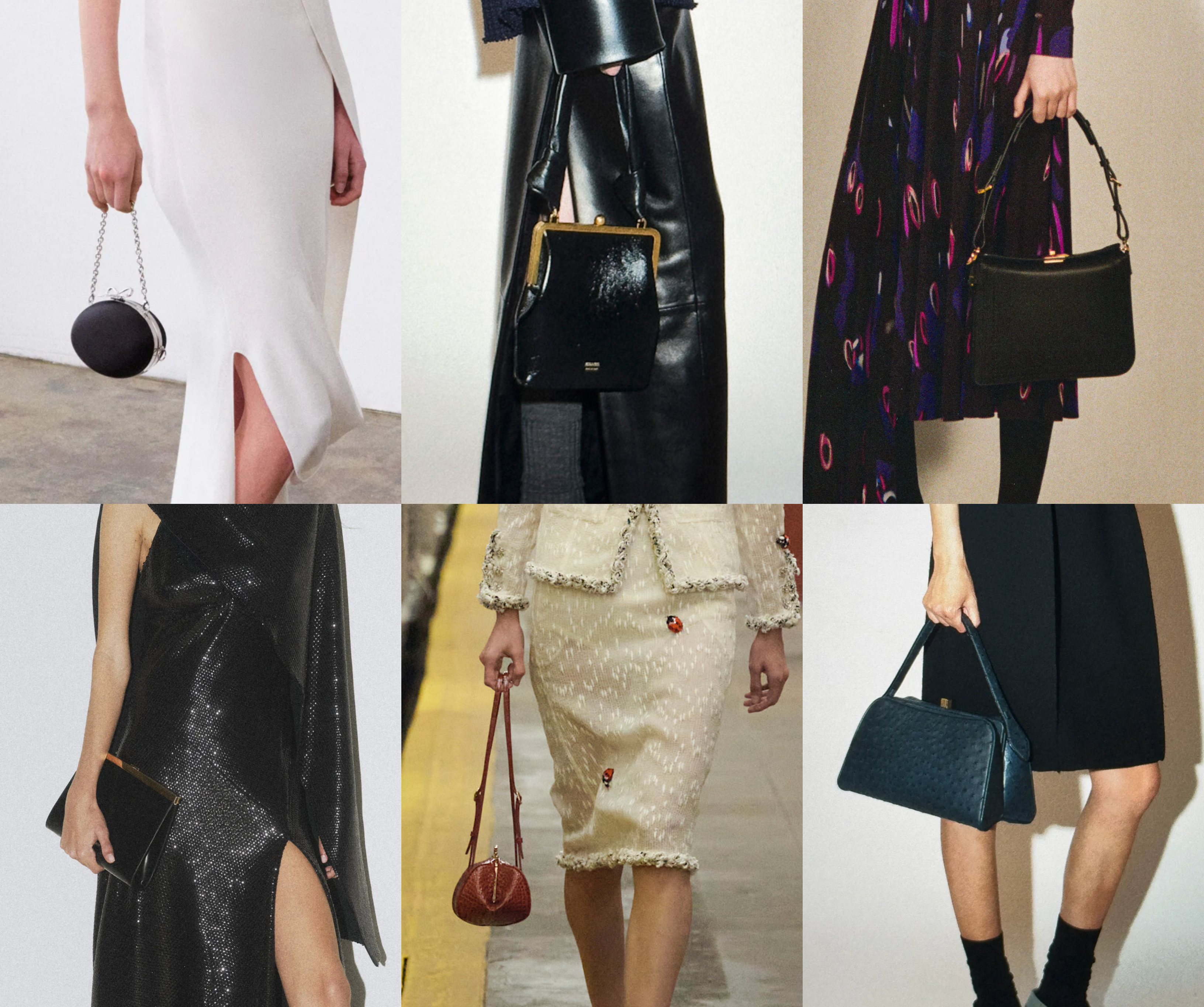 summer bag trends 2026, kisslock bags at Self-Portrait, Khaite, Lanvin, Alberta Ferretti, and Chanel.