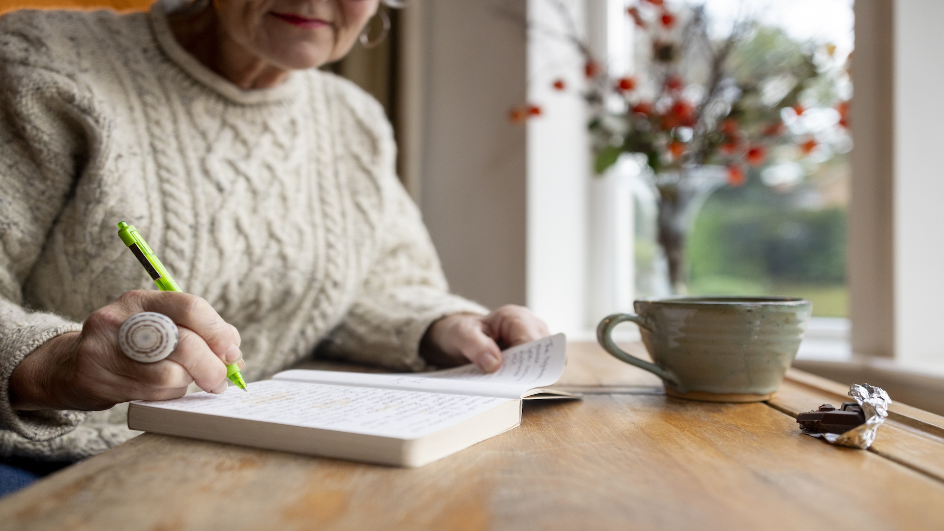 Woman writing a list