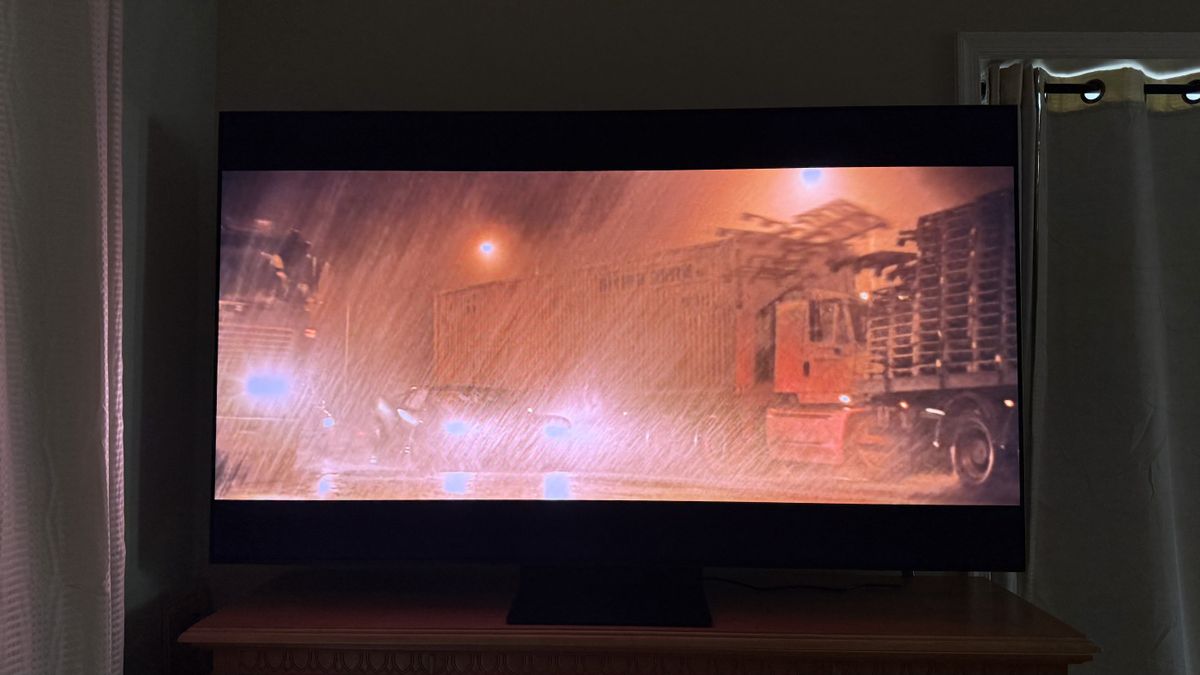 TCL QM7L showing its detail and motion handling via a scene from The Batman