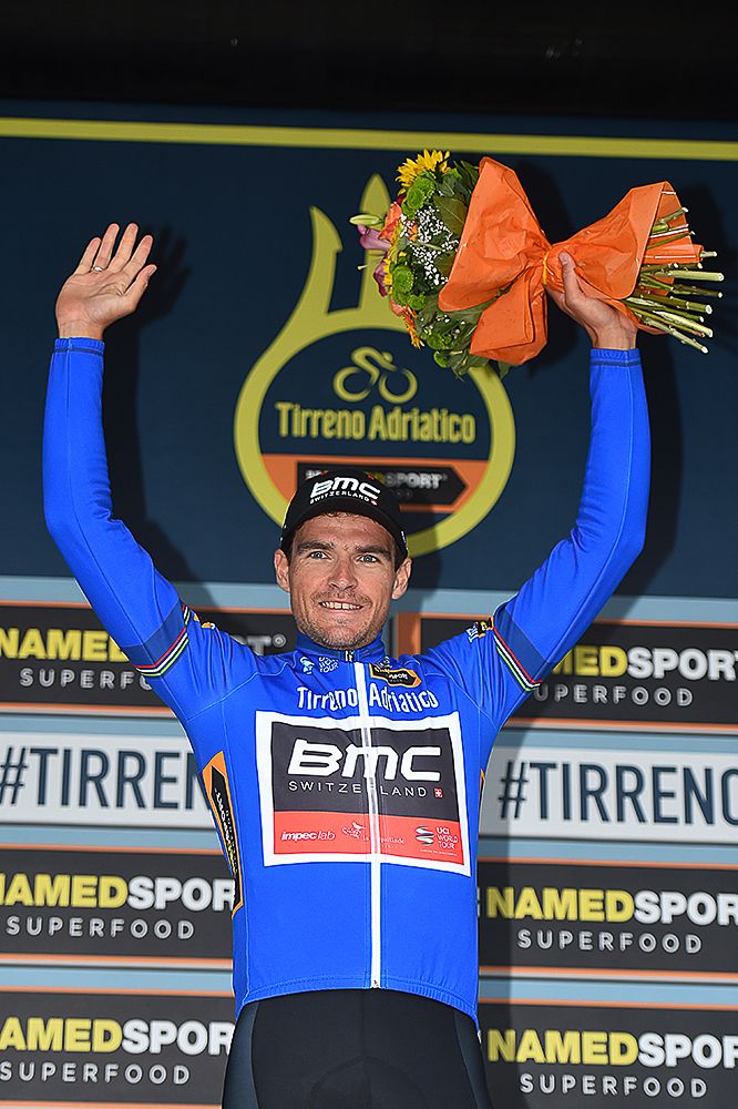 Greg Van Avermaet on the final Tirreno-Adriatico podium