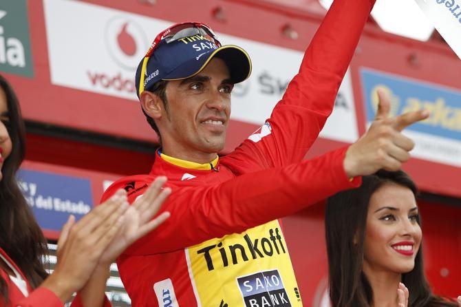 Alberto Contador (Tinoff-Saxo) heads into the final weekend of the Vuelta in the race lead