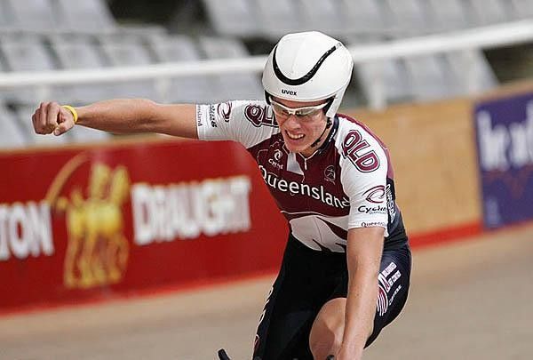 Michael Hepburn after his record-breaking ride.