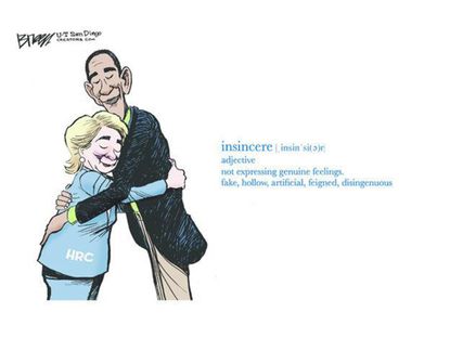 Obama cartoon U.S. Hillary foreign policy insincere