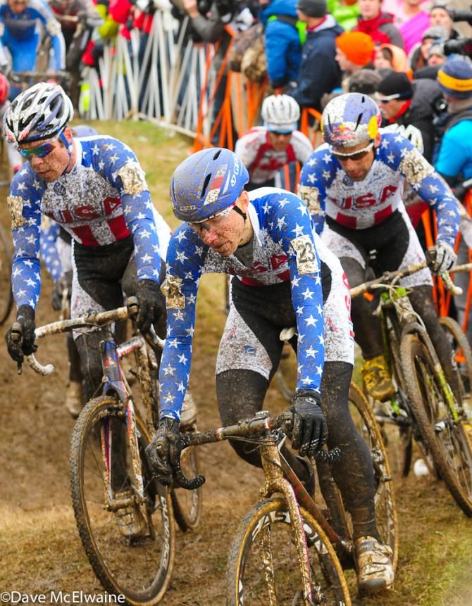 The Americans on lap one were together (L-R): Jonathan Page, Jeremy Powers and Tim Johnson