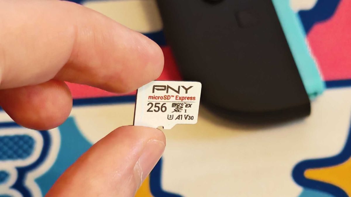 The PNY MicroSD Express card.