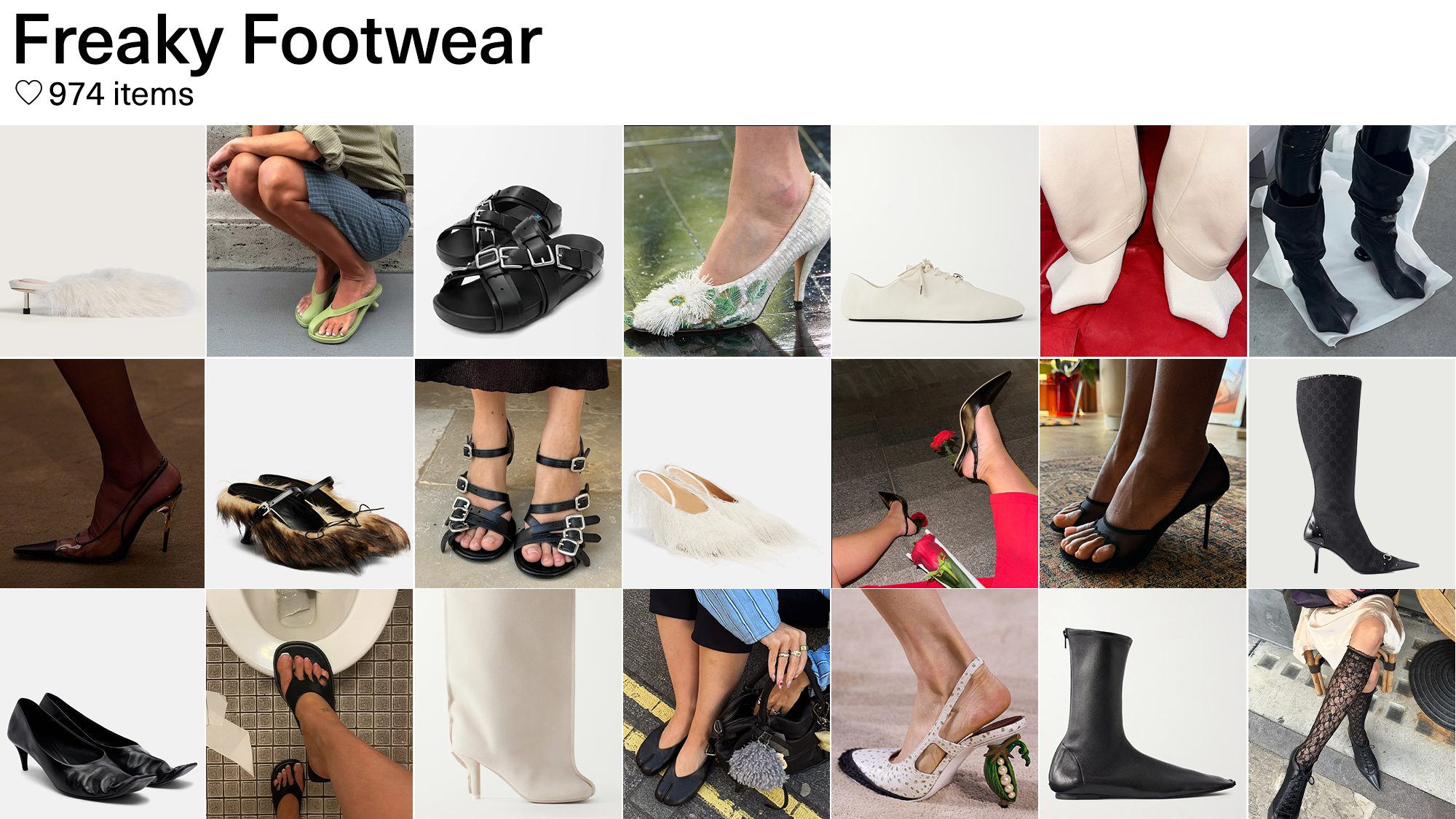 collage of divisive shoe trends for AW/26 for Who What Wear UK's September Autumn Issue