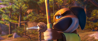 Hank with a bow and arrow in Paws of Fury