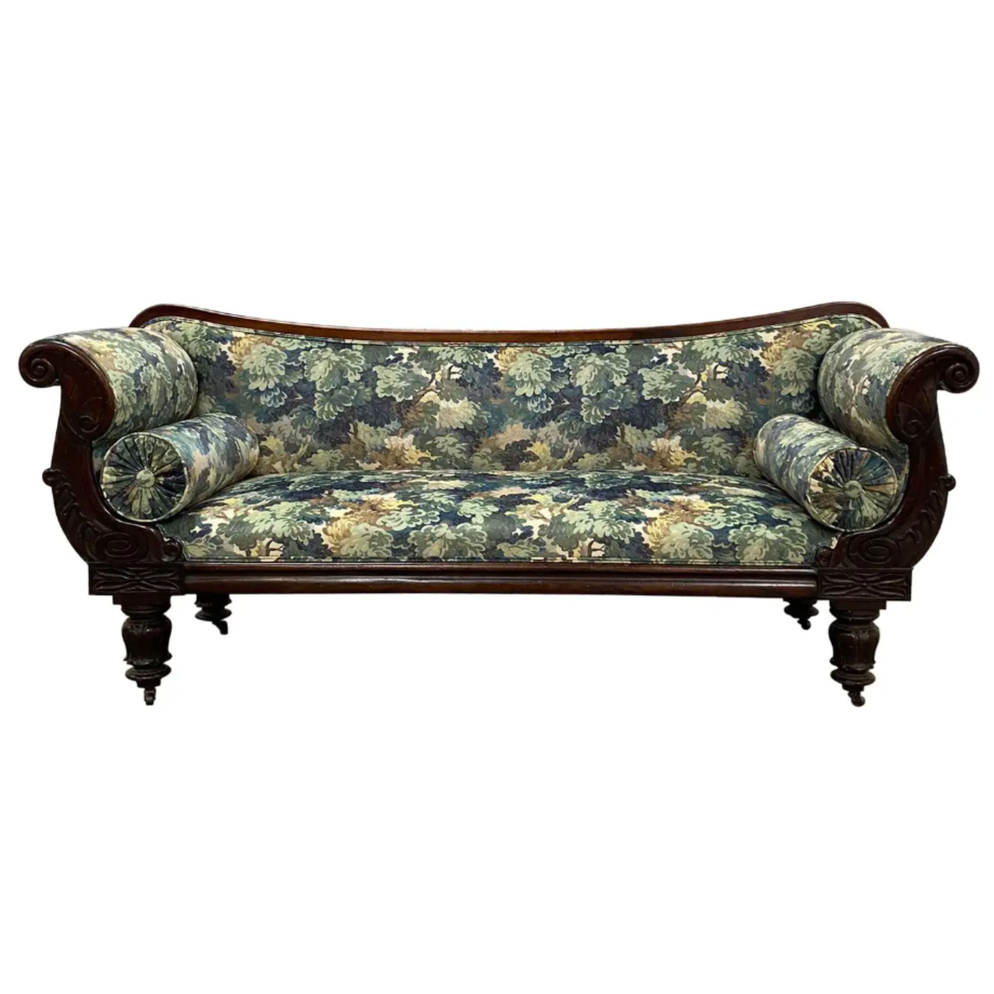 English William IV Carved Sofa, 19th Century
