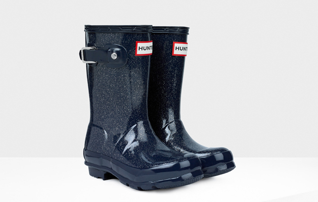 Hunter original kids' glitter finish wellington boots