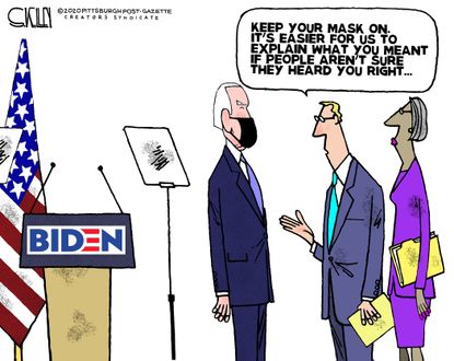 Political Cartoon U.S. Biden mask&nbsp;