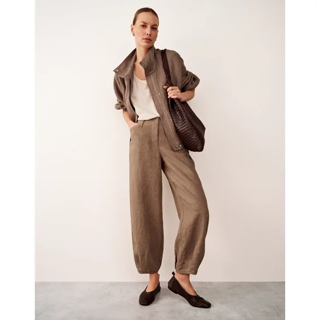 Linen Trousers With Darted Cuff | Trousers &amp;amp; Leggings | the White ...