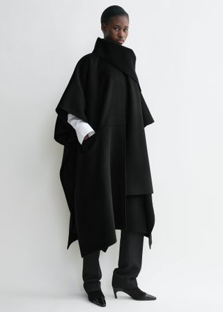 Doublé Scarf Coat Black