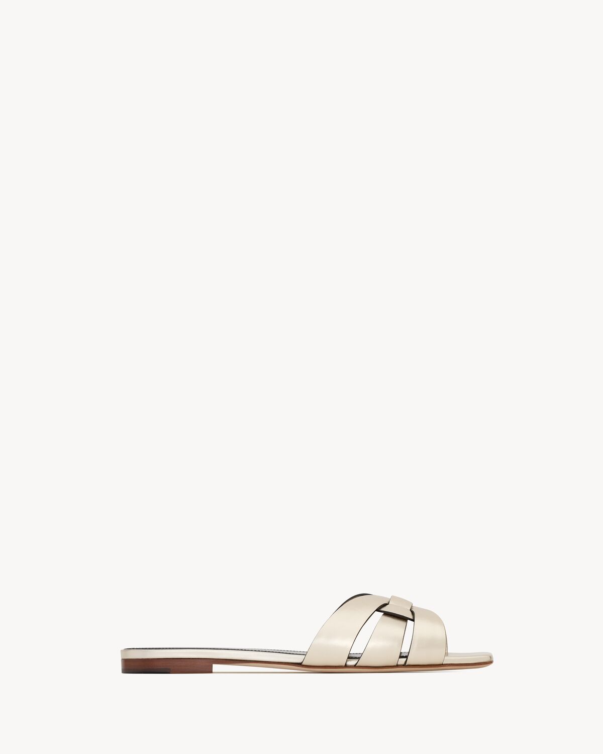 Women's Tribute Mules in Metallic Leather in Pale Gold