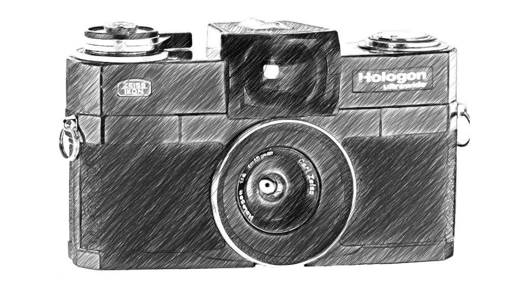 Line drawing of Zeiss Ikon Hologon Ultrawide