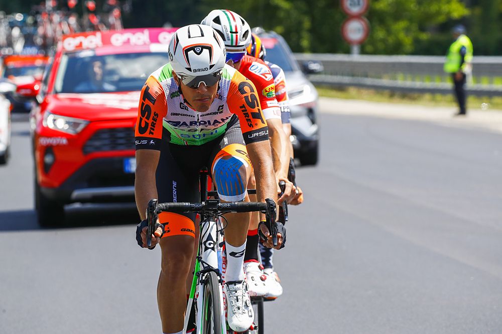 The breakaway during stage 11 of the Giro d'Italia was Marco Frapporti (Androni-Giocattoli-Sidermec), Mirco Maestri (Bardiani-CSF), Damiano Cima (Nippo-Fantini-Faizan&egrave;)