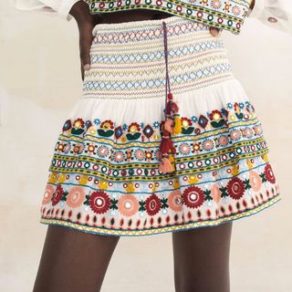 mini skirt embroidered