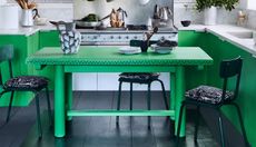 Dining table painted in Annie Sloan Antibes Green